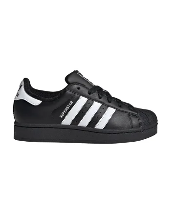 Pantofi sport low-cut din piele si piele ecologica Superstar II, Negru