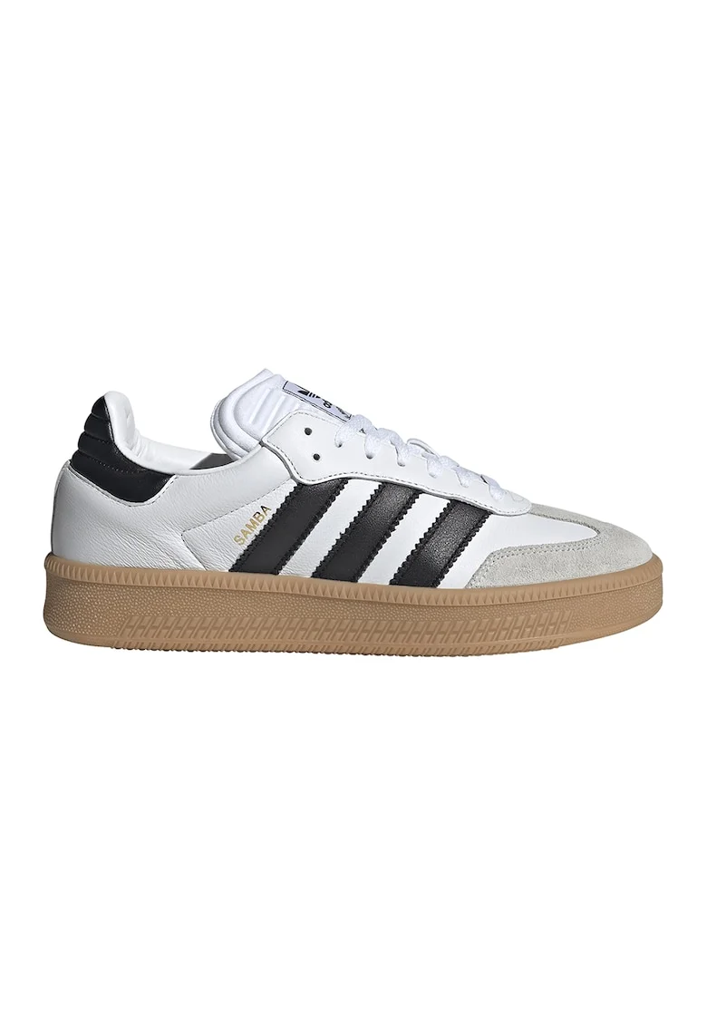 Pantofi sport din piele cu garnituri din material textil Samba XLG, Negru/Maro taupe deschis/Alb optic