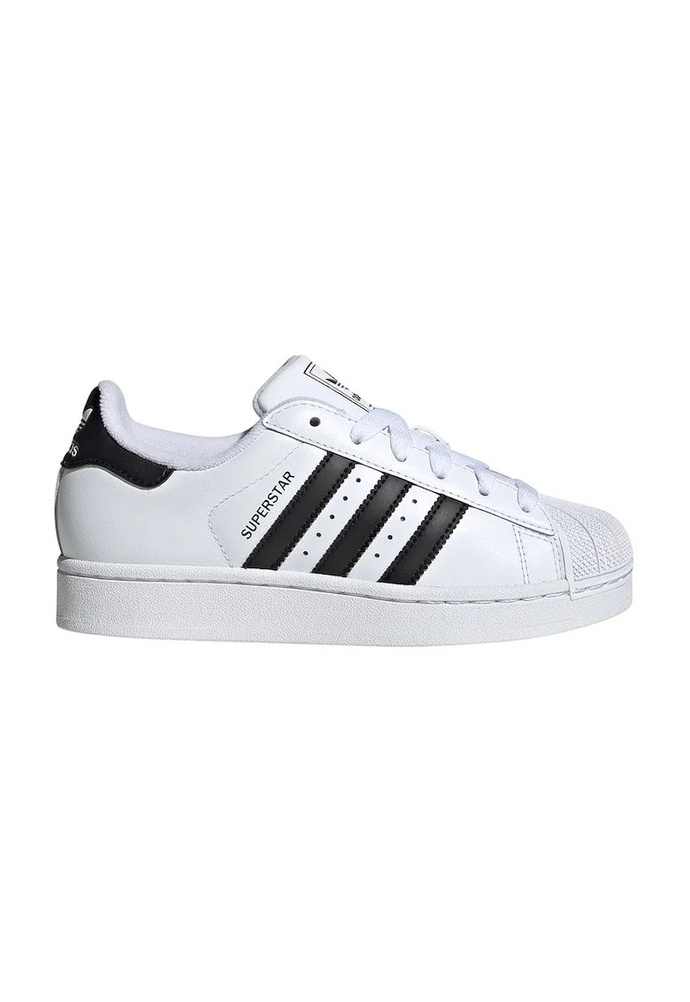 Pantofi sport low-cut din piele si piele ecologica Superstar II, Alb