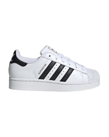 Pantofi sport low-cut din piele si piele ecologica Superstar II, Alb