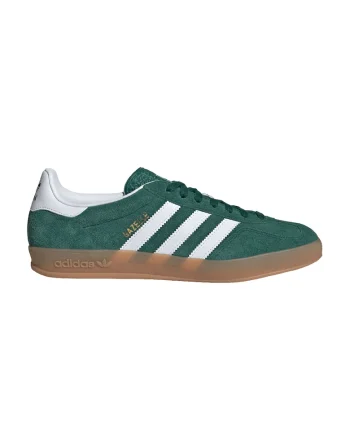 Pantofi sport Gazelle din piele intoarsa cu logo, Alb/Verde