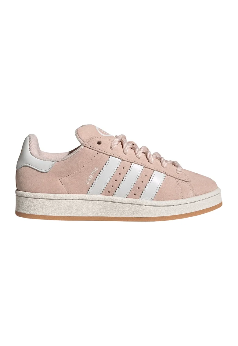Pantofi sport din piele intoarsa cu logo contrastant Campus 00s, Roz somon