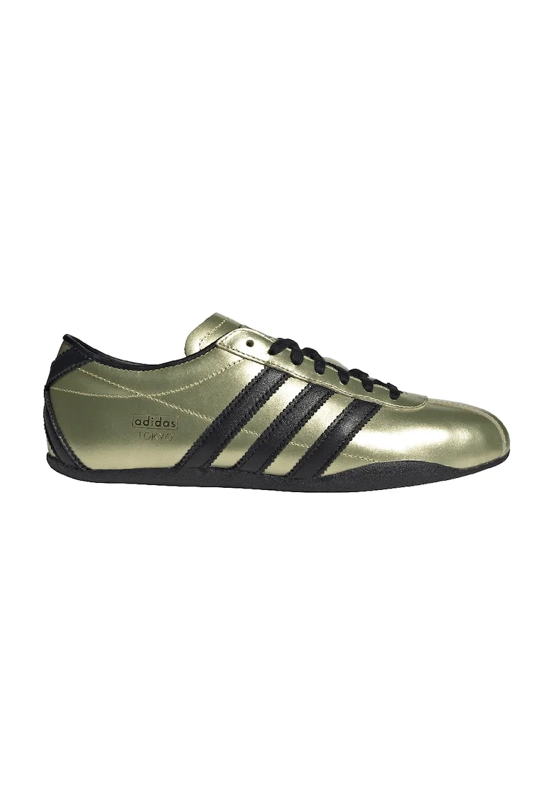 Pantofi sport low-cut din piele cu aspect metalizat Tokyo, Auriu/Negru