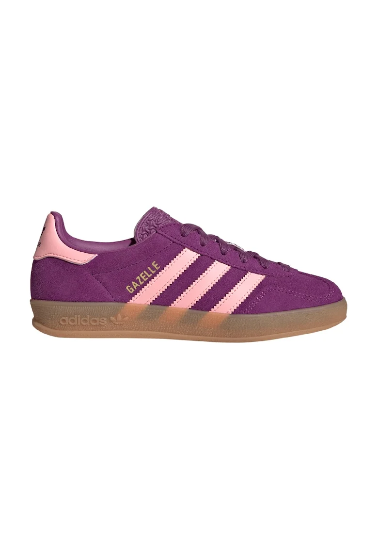 Pantofi sport Gazelle Indoor din piele intoarsa cu garnituri din material sintetic, Violet/Roz