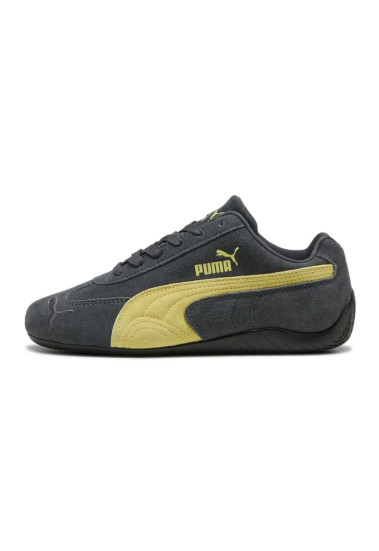 Pantofi Speedcat OG sport din piele intoarsa, Galben pai/Gri inchis