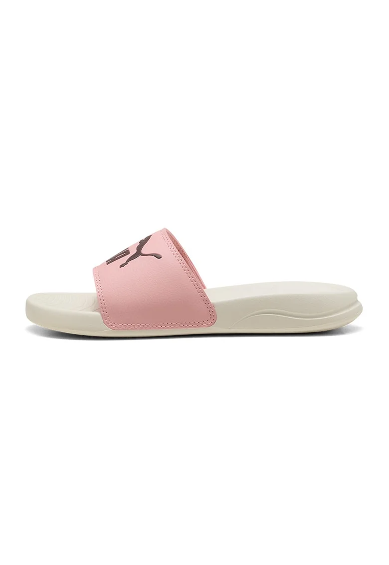 Papuci PopCat 20 cu logo, Negru/Roz prafuit/Crem