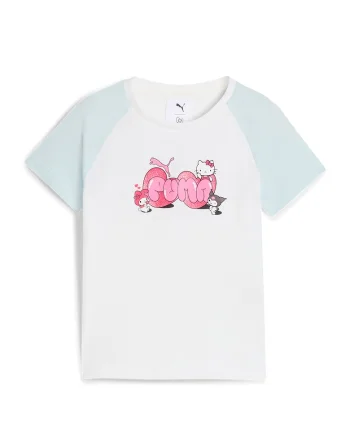 Tricou cu imprimeu Hello Kitty, Roz pastel/Alb murdar