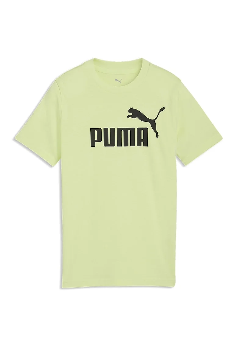 Tricou de bumbac cu decolteu la baza gatului si logo ESS No 1