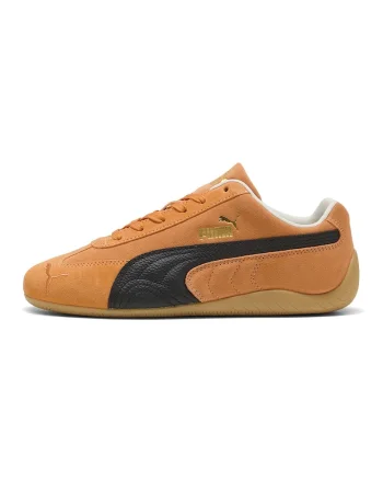 Pantofi sport Speedcat de piele intoarsa, Negru/Portocaliu mandarina