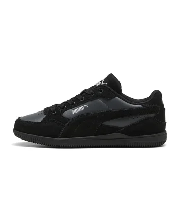 Pantofi sport K-Moda de piele ecologica cu garnituri de piele intoarsa, Negru/Gri antracit