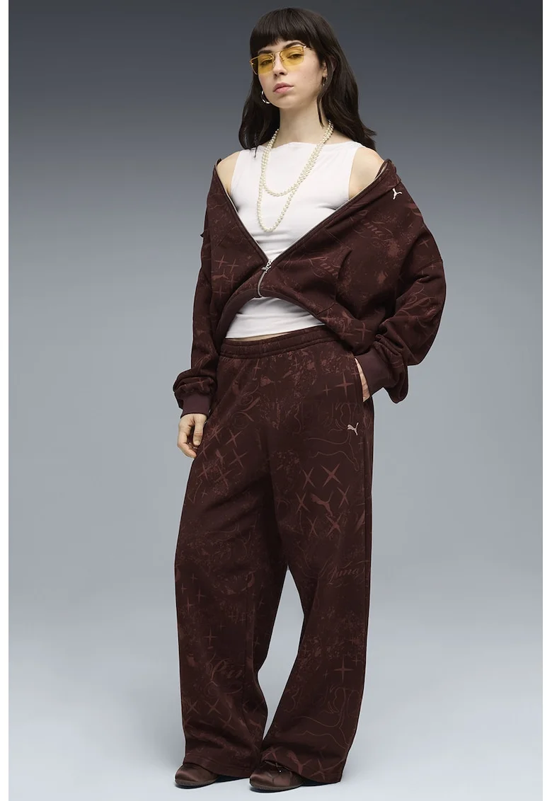 Pantaloni de trening relaxed fit Street Glam, Maro cognac