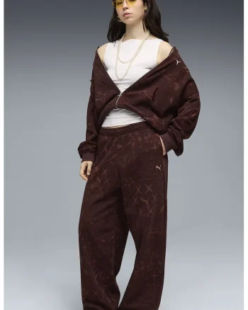 Pantaloni de trening relaxed fit Street Glam, Maro cognac