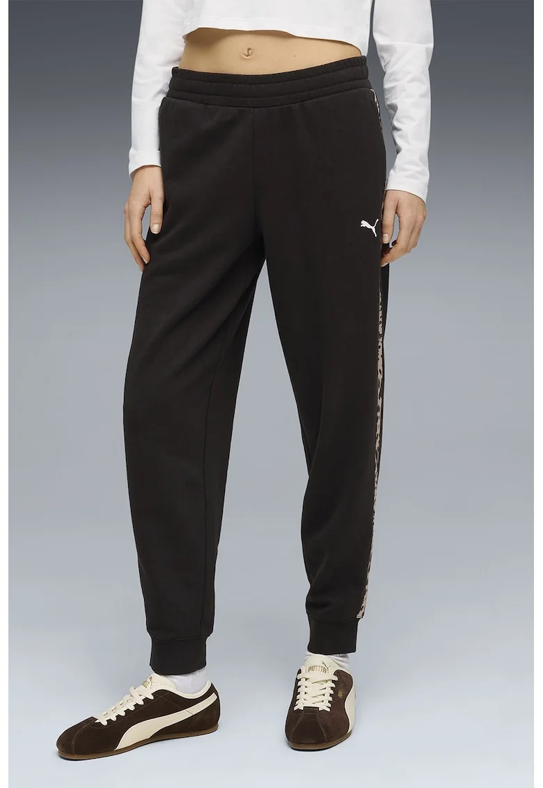 Pantaloni de trening cu talie medie Essentials, Negru, Piersica,