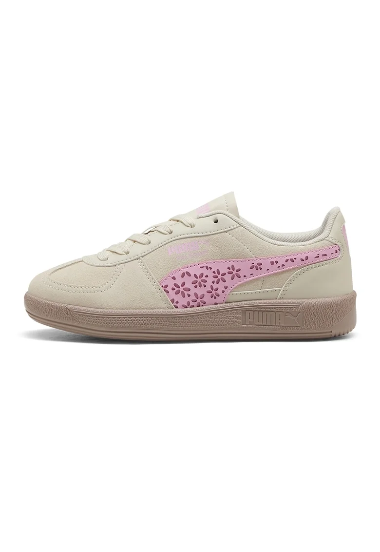 Pantofi sport PaPalermo Eternal Bloom Jr de piele intoarsa, Roz pastel, Bej,