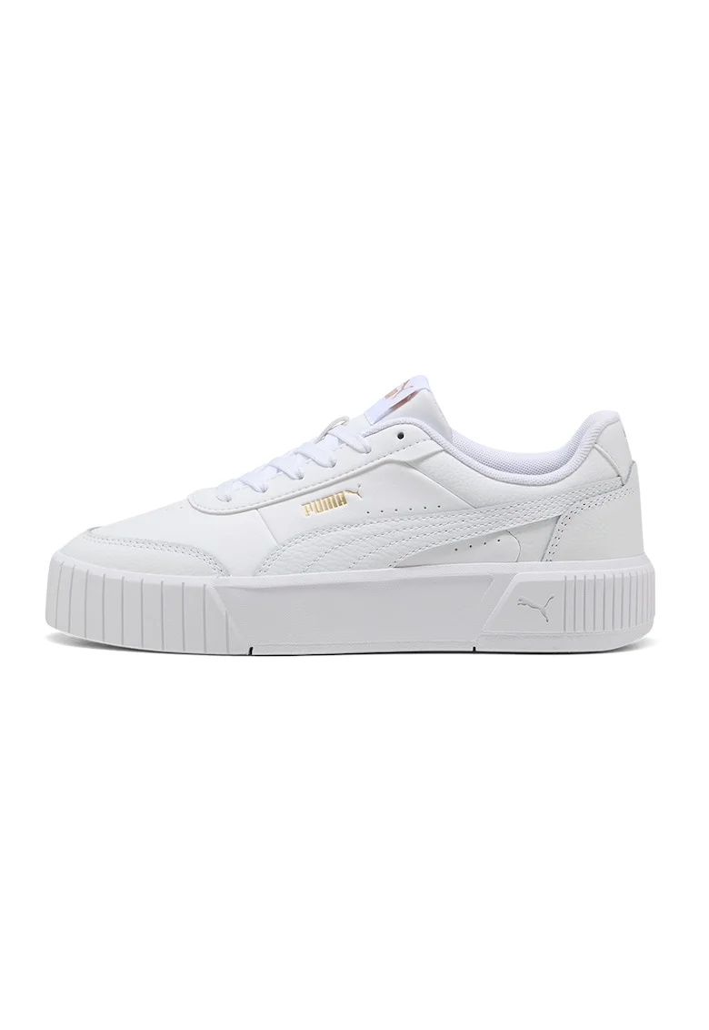Pantofi sport Carina Mia flatform din piele si piele ecologica, Alb optic