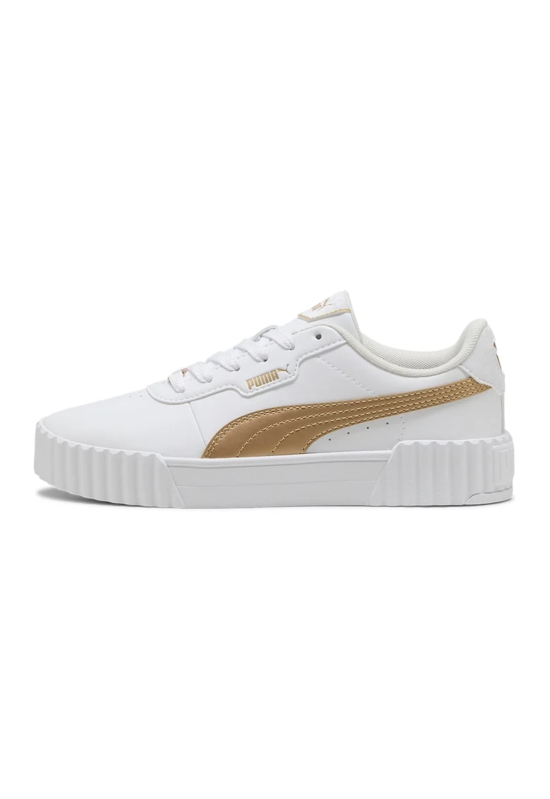 Pantofi sport din piele ecologica Carina 3.0, Maro deschis/Alb optic