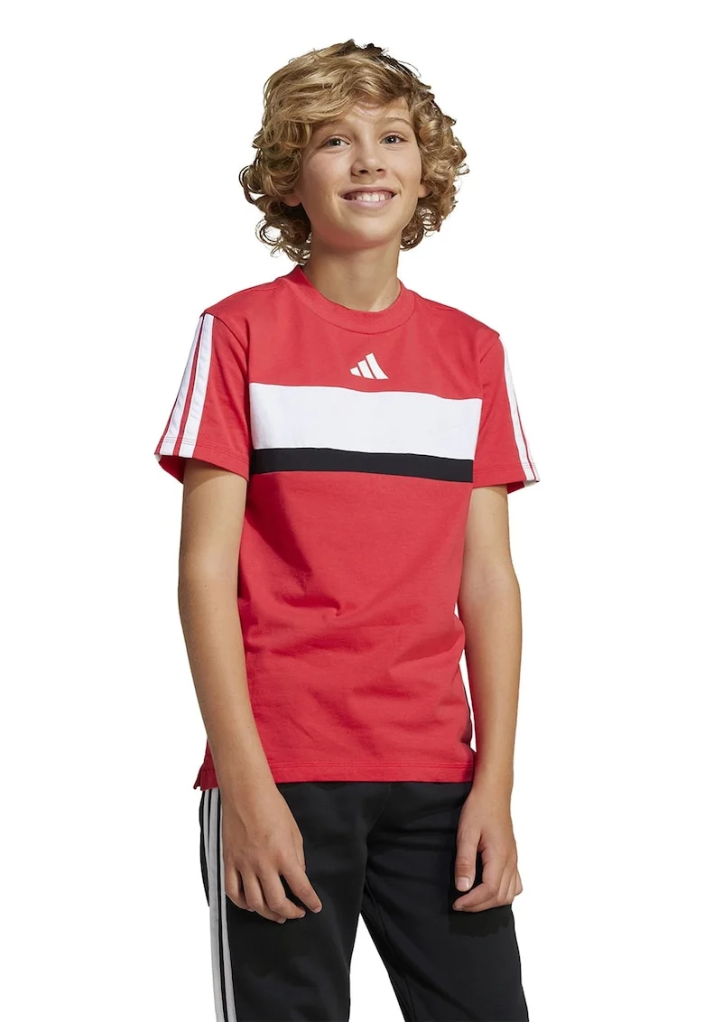 Tricou din bumbac cu imprimeu logo, Negru/Coral/Alb optic