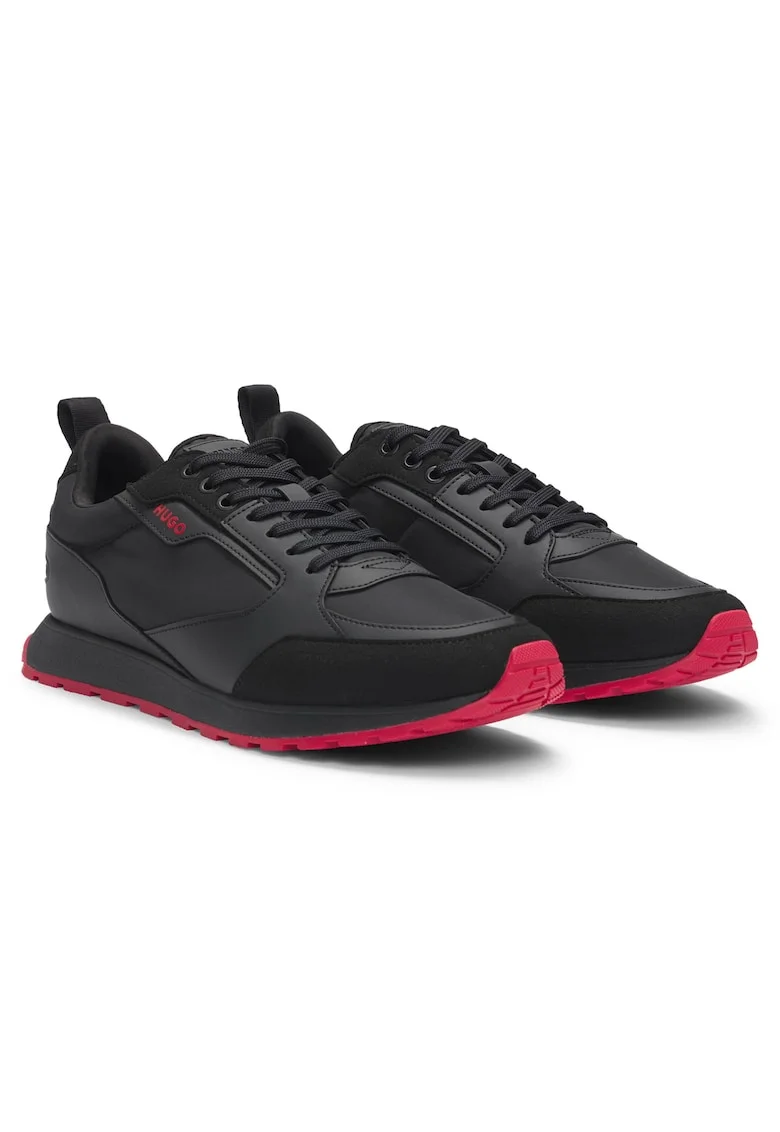 Pantofi sport low-cut cu logo, Negru