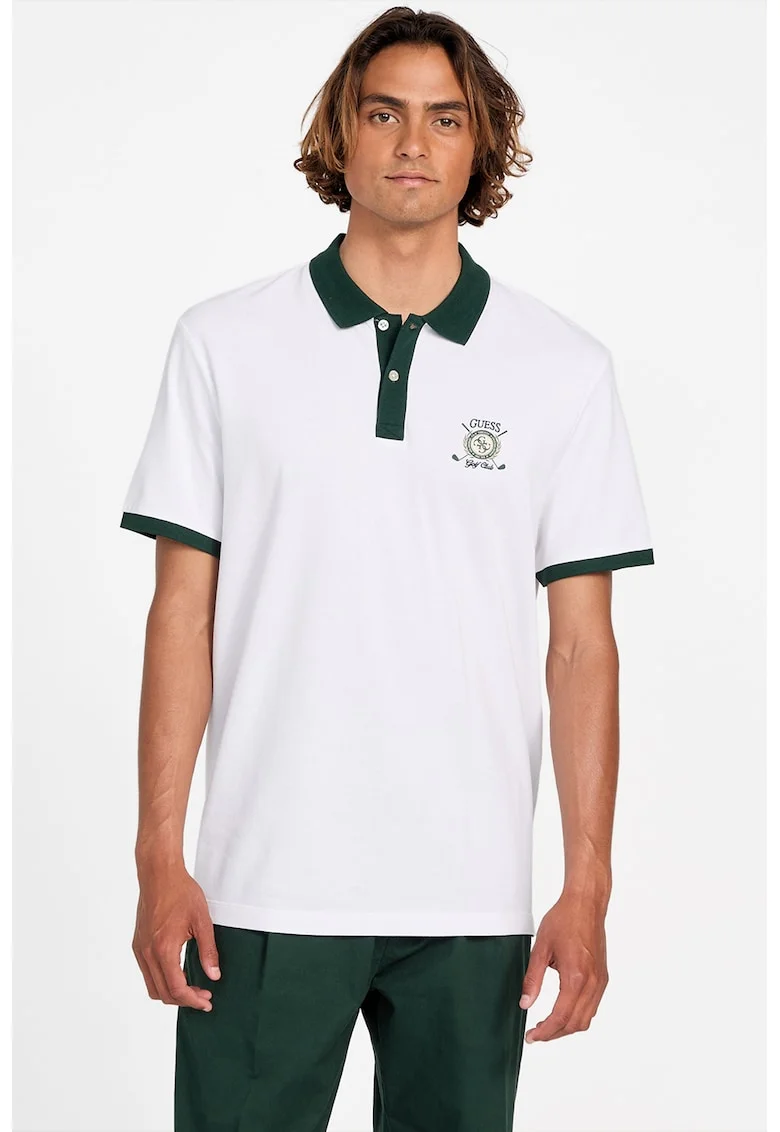Tricou polo cu detalii contrastante