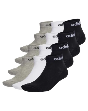 Set de sosete unisex pana la glezna -12 perechi, Alb/Negru/Gri