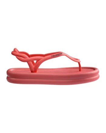 Sandale slingback cu bareta separatoare, Coral/Lila