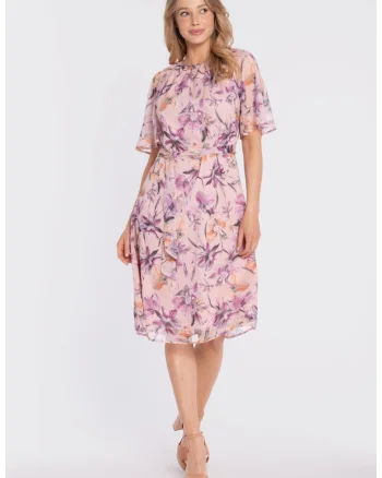Rochie midi din sifon cu cordon,