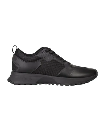 Pantofi sport cu insertii de plasa Jonah, Negru