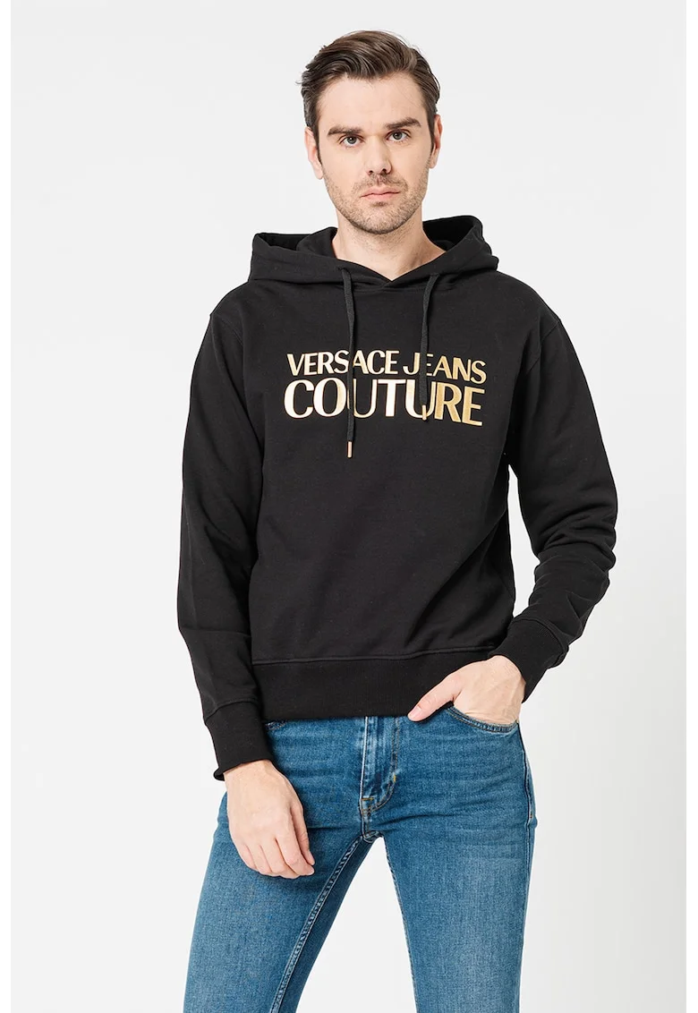 Hanorac cu logo, Negru