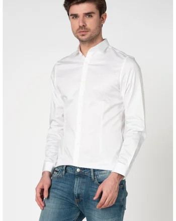 Camasa super slim fit Panama, Alb
