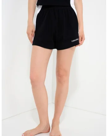 Pantaloni scurti de plaja cu logo, Alb/Negru