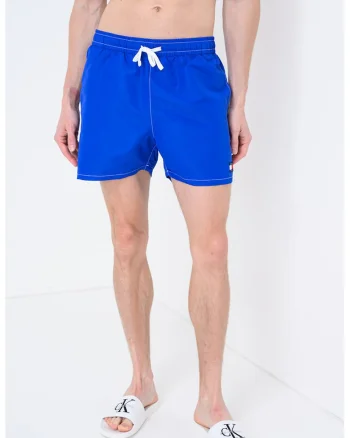 Pantaloni scurti de baie cu buzunare laterale, Albastru royal