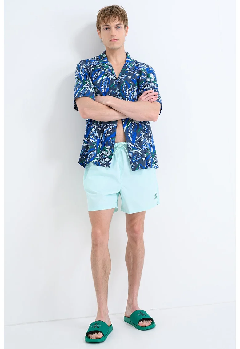 Pantaloni scurti de baie cu logo, Verde menta