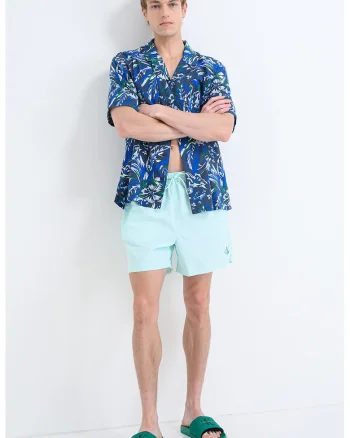 Pantaloni scurti de baie cu logo, Verde menta