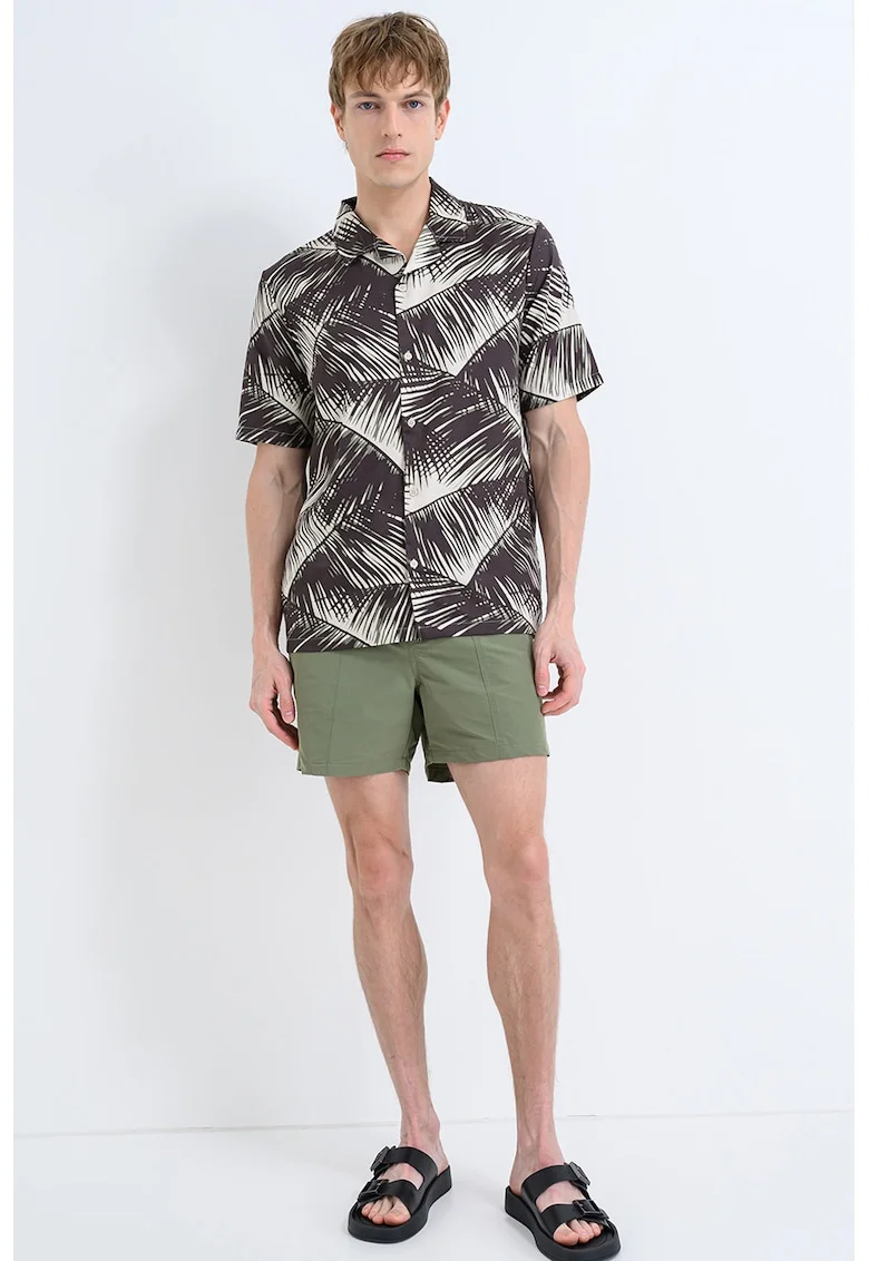 Pantaloni scurti de baie cu talie ajustabila, Kaki deschis