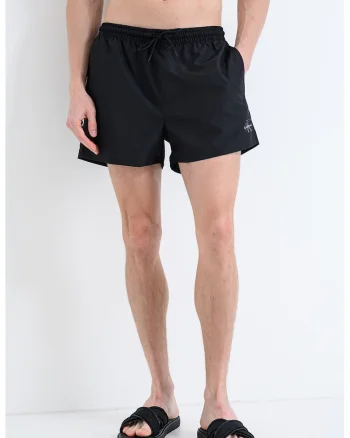 Pantaloni scurti de baie cu snur, Negru stins
