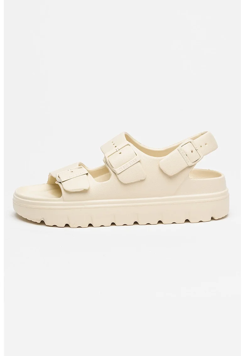 Sandale slingback cu catarama, Bej deschis