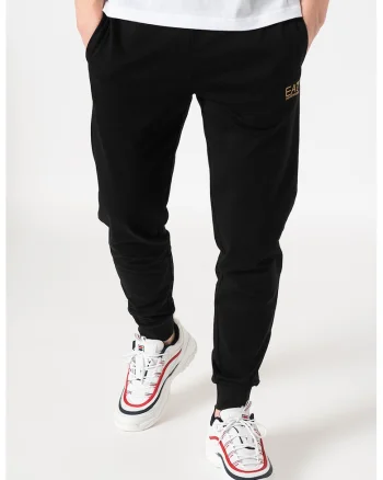 Pantaloni sport conici cu talie elastica, Auriu/Negru
