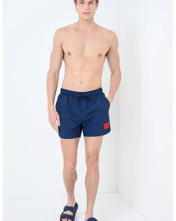 Pantaloni scurti de baie cu talie ajustabila, Bleumarin