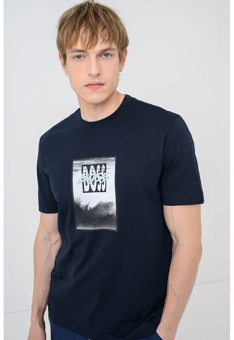 Tricou de bumbac cu imprimeu Dj, Albastru ultramarin