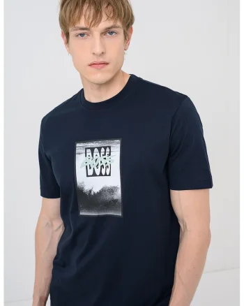 Tricou de bumbac cu imprimeu Dj, Albastru ultramarin