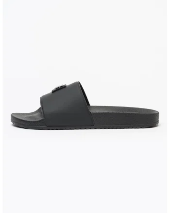 Papuci cu logo metalic Timein, Negru