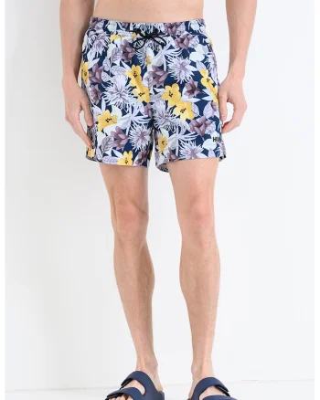 Pantaloni scurti de baie cu talie ajustabila, Multicolor