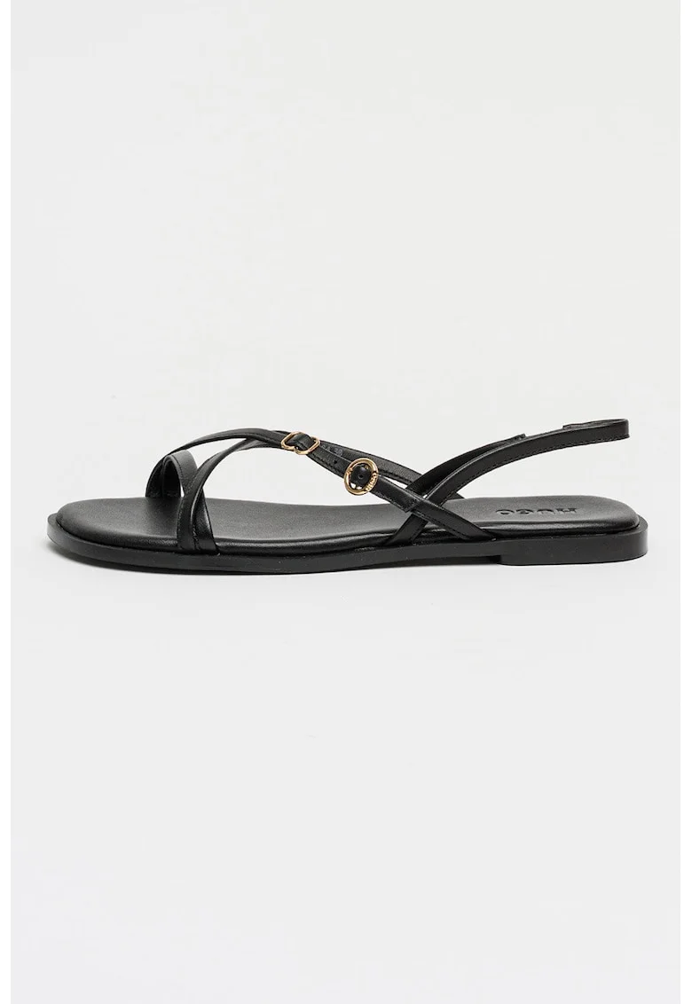 Sandale slingback din piele Amaryl, Negru