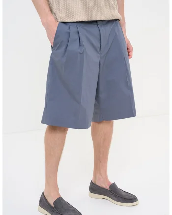 Pantaloni scurti chino cu croiala lejera si model uni, Gri carbon