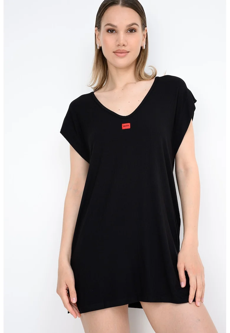 Rochie-tricou de plaja Signature, Negru