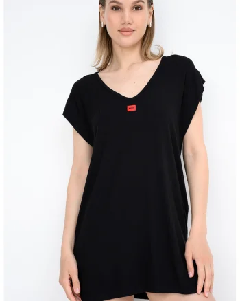 Rochie-tricou de plaja Signature, Negru
