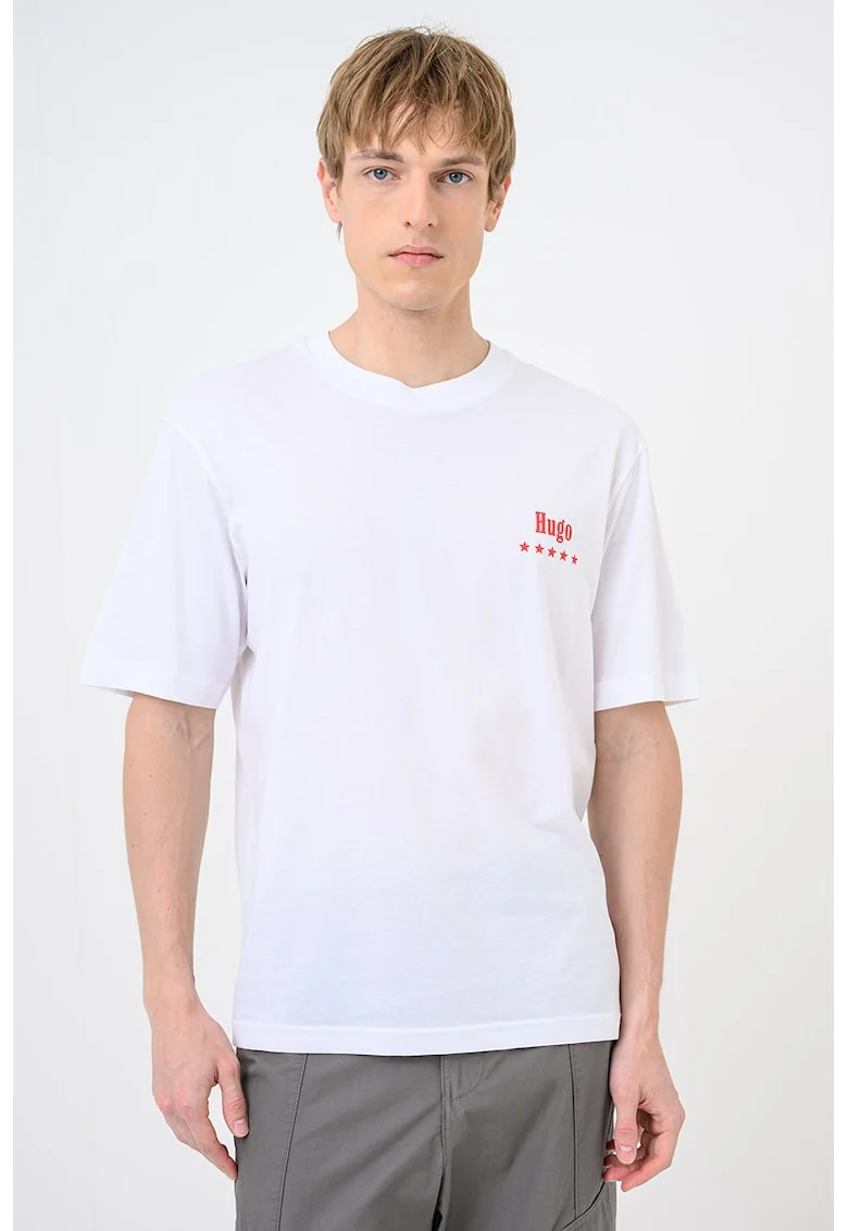 Tricou regular fit cu imprimeu Nucavo, Alb optic