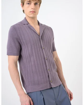 Cardigan cu nasturi si maneci scurte Neri, Violet aubergine