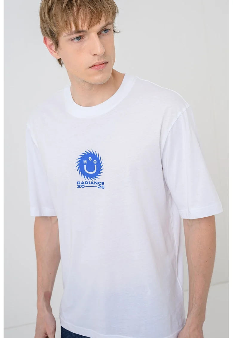 Tricou cu imprimeu grafic Nunarix, Alb optic