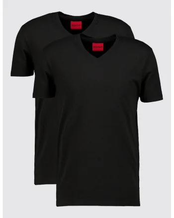 Tricou uni cu decolteu in V, Negru